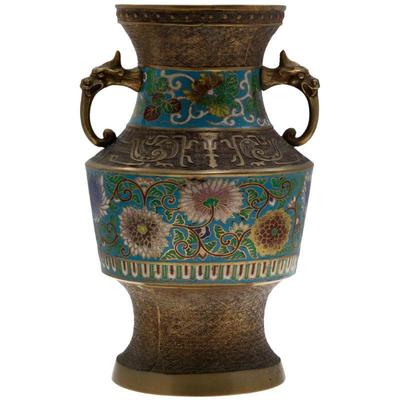 Chinese ChamplevÈ Enamel and Bronze Vase