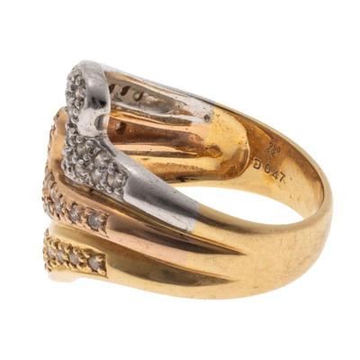 Diamond, Platinum, 18k Yellow and Rose Gold Ring