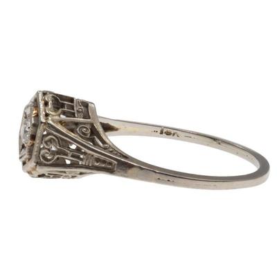 Art Deco Diamond, 18k White Gold Ring