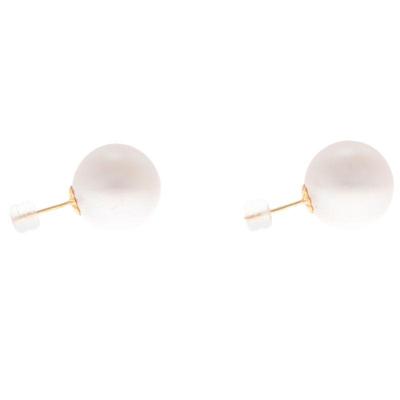 Pair of South Sea Cultured Pearl, 18k Yellow Gold Earrings