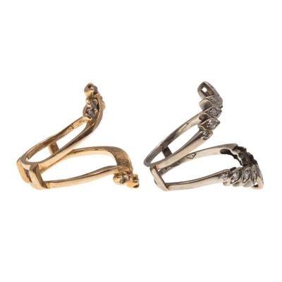 Collection of Two Diamond, 14k Guard Rings
