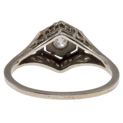 Art Deco Diamond, 18k White Gold Ring