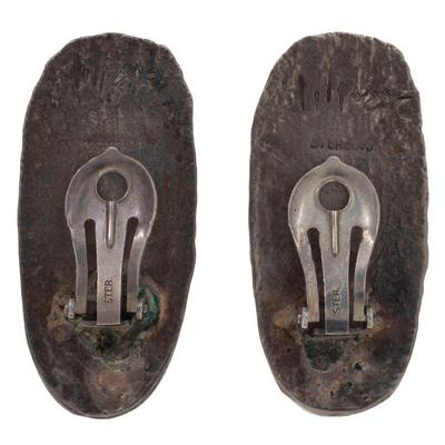 Pair of Charles Loloma Sterling Silver Ear Clips