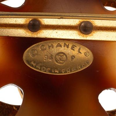 Chanel Resin, Gold-Tone Brooch