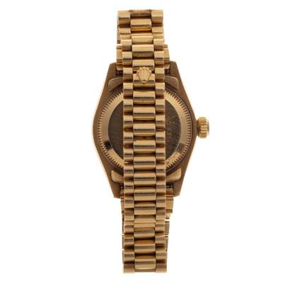 Ladies Diamond, Emerald, 18k Rolex Wristwatch, Ref 69078