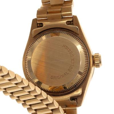 Ladies Diamond, Emerald, 18k Rolex Wristwatch, Ref 69078