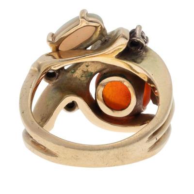 Opal, Diamond, 14k Yellow Gold Ring