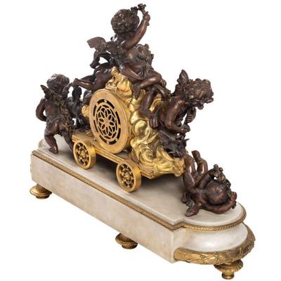 Louis XV Style Gilt Bronze Mantle Clock