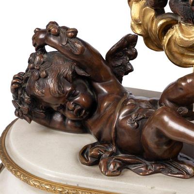 Louis XV Style Gilt Bronze Mantle Clock
