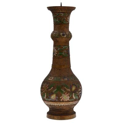 Japanese ChamplevÈ Enamel Pricket Candlestick
