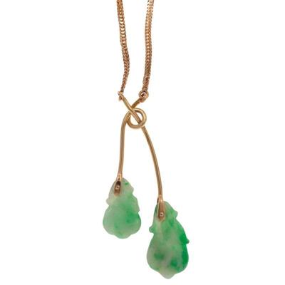 Jade, 14k Yellow Gold Necklace