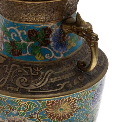 Chinese ChamplevÈ Enamel and Bronze Vase