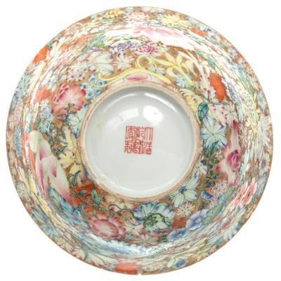Millefleurs Decorated Porcelain Bowl