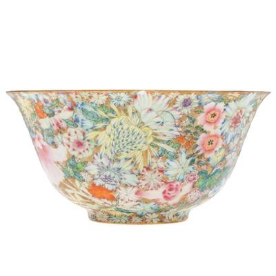 Millefleurs Decorated Porcelain Bowl