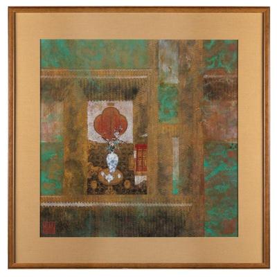 Asian, Possibly Vietnamese, Painting of an Interior