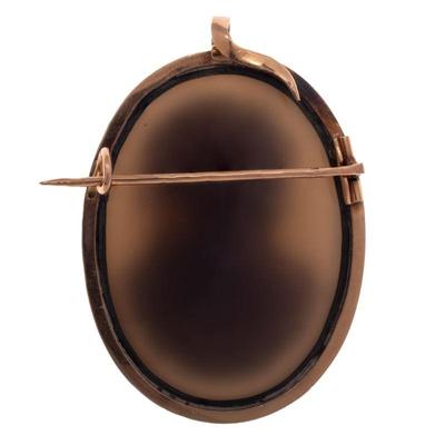 Victorian Hardstone, 18k Yellow Gold Pin Pendant
