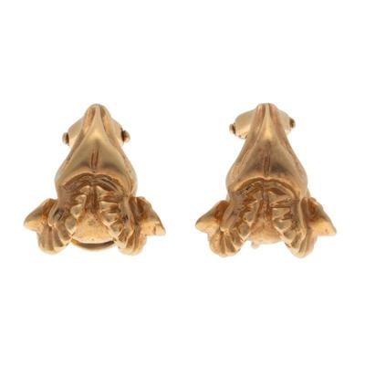 Pair of 14k Yellow Gold Ram's Head Earrings