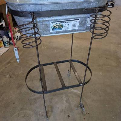 Galvanized Tub Drink Cooler With Stand