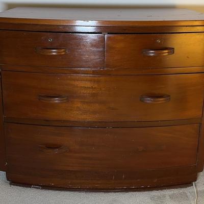 Antique 4 Drawer Bowfront Chest Of Drawers