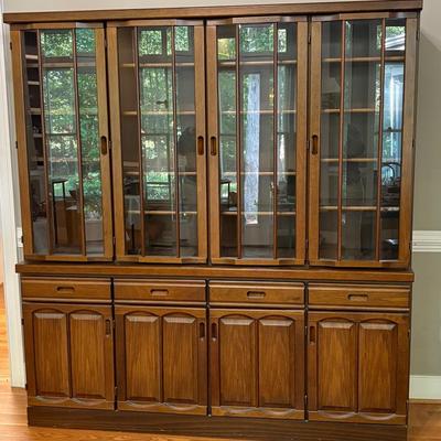 Asian Two Piece Hutch/Display Cabinet