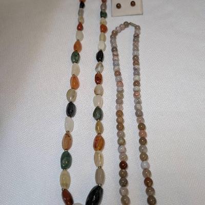 Jade Bead Necklaces & Earrings 