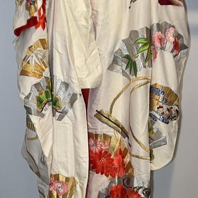 White Silk Wedding Kimono- Kyoto Japan 1989