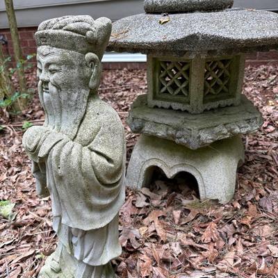 Concrete Asian Statue & Pagoda