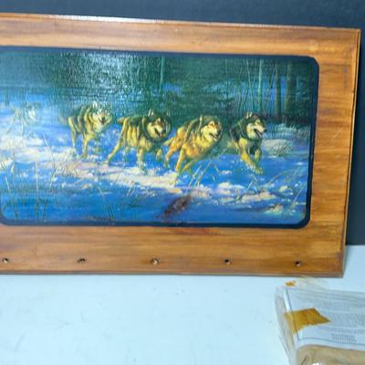 Hautman Brothers Collectible Wood Wolf Coat Rack Art
