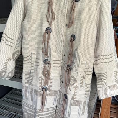 Woolrich Ladies Western Style Wool Long Coat