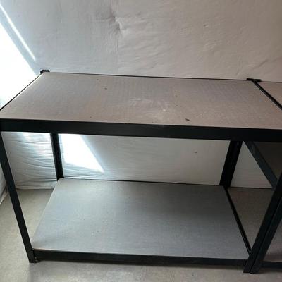 Steel Frame Shelving With Wood Shelves Wide 2 Shelf