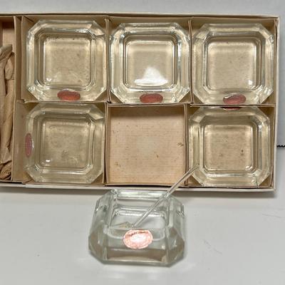 6 New Old Stock Czechoslovakia Crystal Salt Cellars 