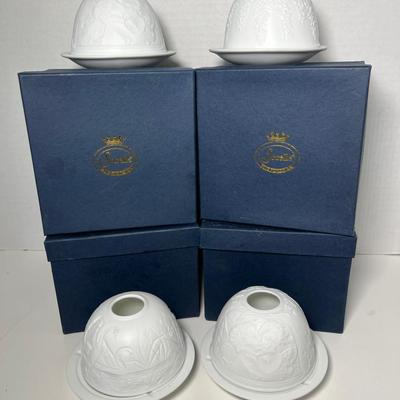 4 Sorelle Lithophane Fairy Lamp Bisque Tea Light Candle Holders  #2