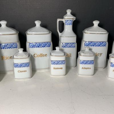 Royal Schwarzburg German Blue White Canister Set