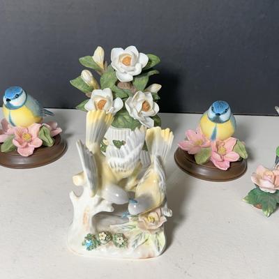 Painted Porcelain Birds & Flower Music Box