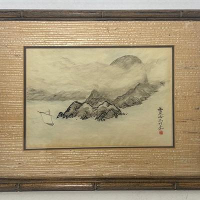 Pair of Original Asian Ink Drawings