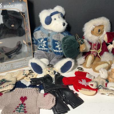 Collectible Bears With Collection Of Bear Sweaters 