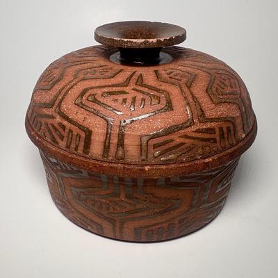 Geometric Stoneware Pottery No. 123 by Anita (1985)