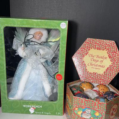Angel Tree Topper & 12 Days Of Christmas Ornaments