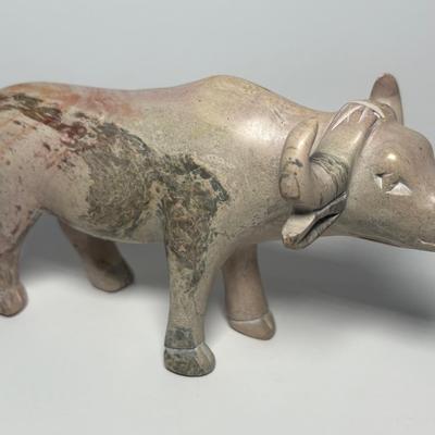 Hand Carved Ox, Artist Signed & Dated 