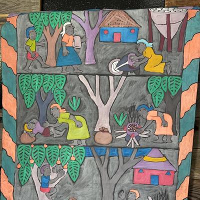 Hand Painted Authentic Folk Art Tapestry