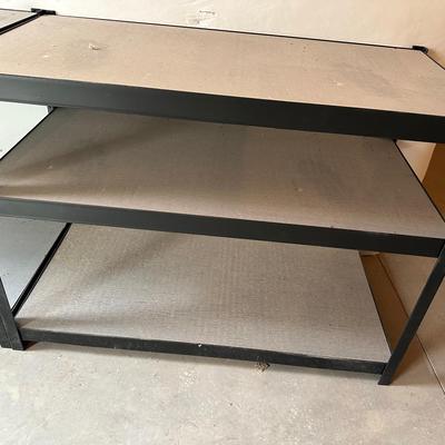 Steel Frame Shelving With Wood Shelves Wide 3 Shelf
