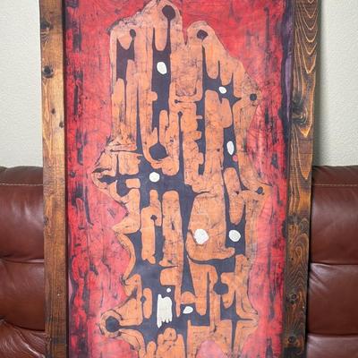 Original Batik Cloth Painting in Wood Frame