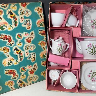 Grantcrest Porcelain "Pink Orchid” Childrens Tea Set
