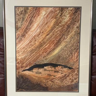 Jan Hayes “Cliff Dwelling” 4/88 Framed Watercolor