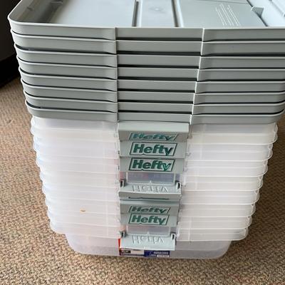 Hefty 40Qt Clear High Rise Storage Tubs X8