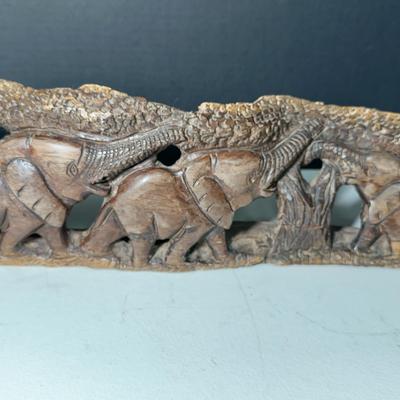 African Wood Elephant Carving