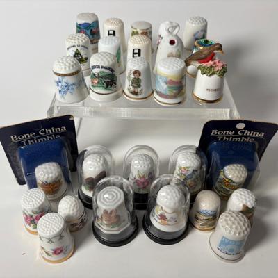 Assortment Of Vintage Porcelain & Bone China Thimbles 