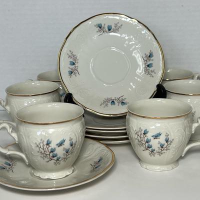 Bernadotte Thun Czechoslovakia Tea Cup & Saucer Set Of 6