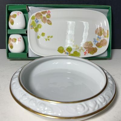 Gerold Porcelain Bowl & Narumi China S&P Set