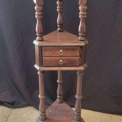 Vintage Wig/Plant Stand with Cabinets
